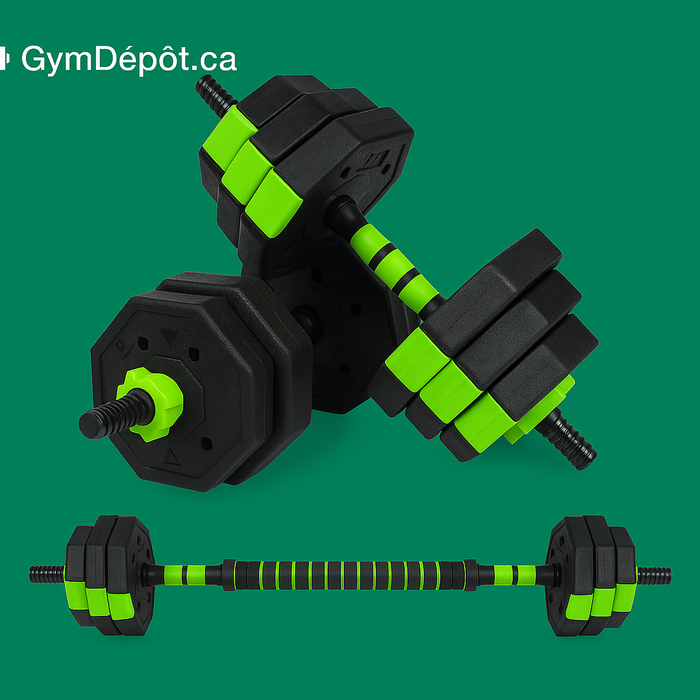 Adjustable dumbbells from 4 to 40 lbs