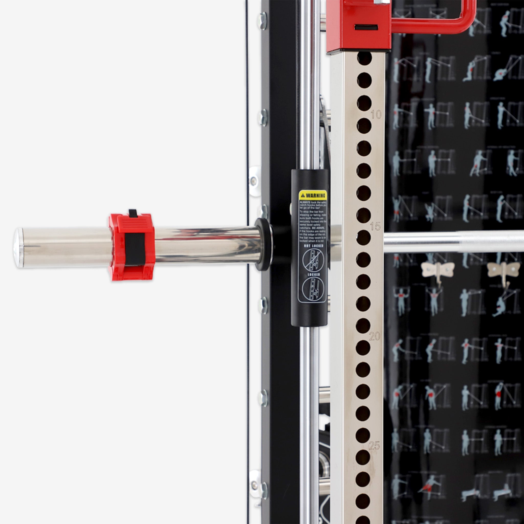 Barre guidée et rail de la Smith Machine à contrepoids