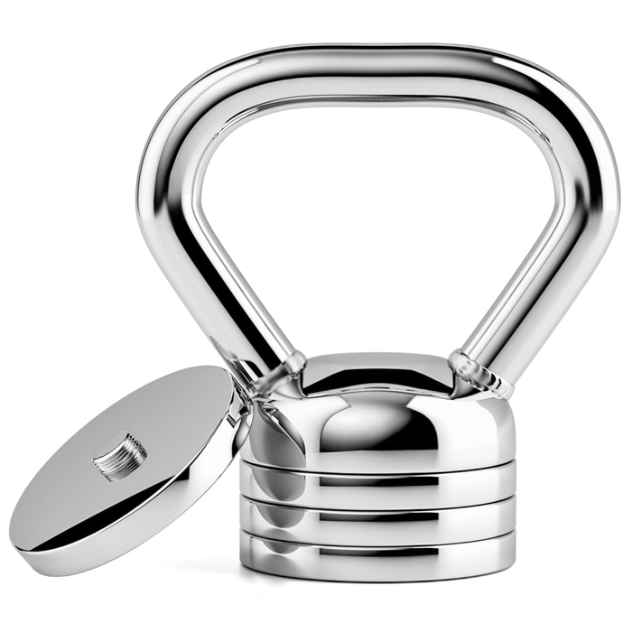 Adjustable chrome kettlebell