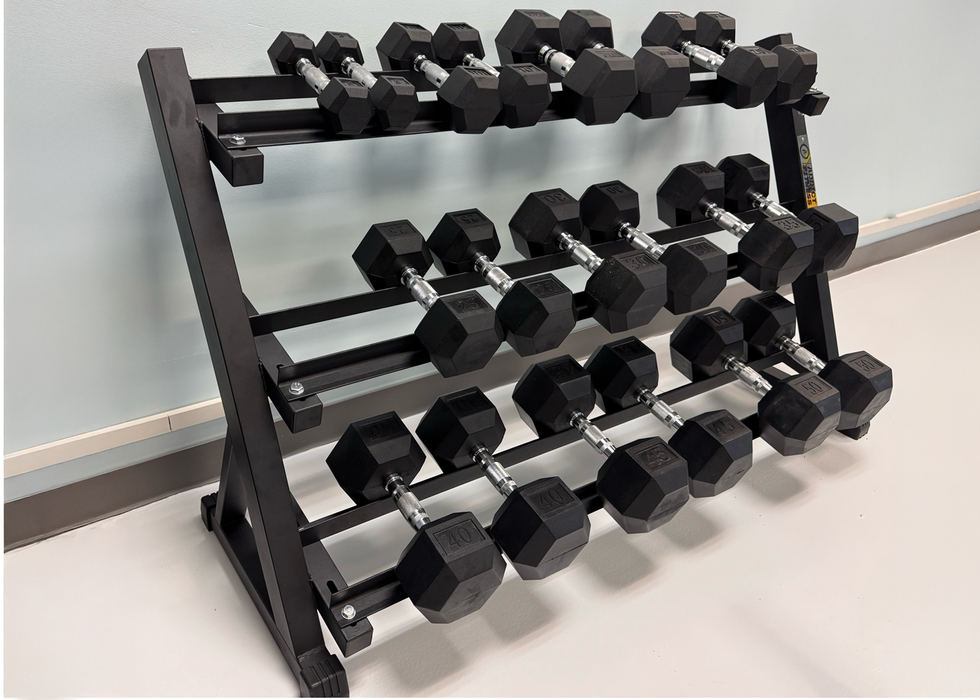5-50 lb Hex Dumbbell Set with Rack – Complete Set