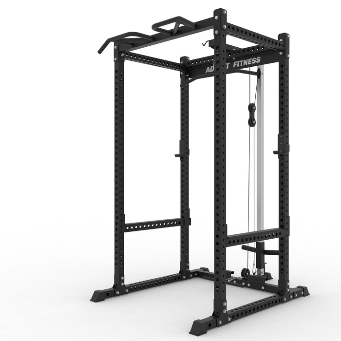 Rack à squat Addict Fitness Elite avec Lat Pulldown et Row